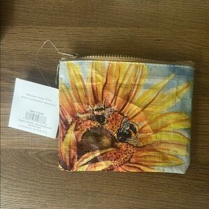 Sunflower and Bees Zipper Pouch